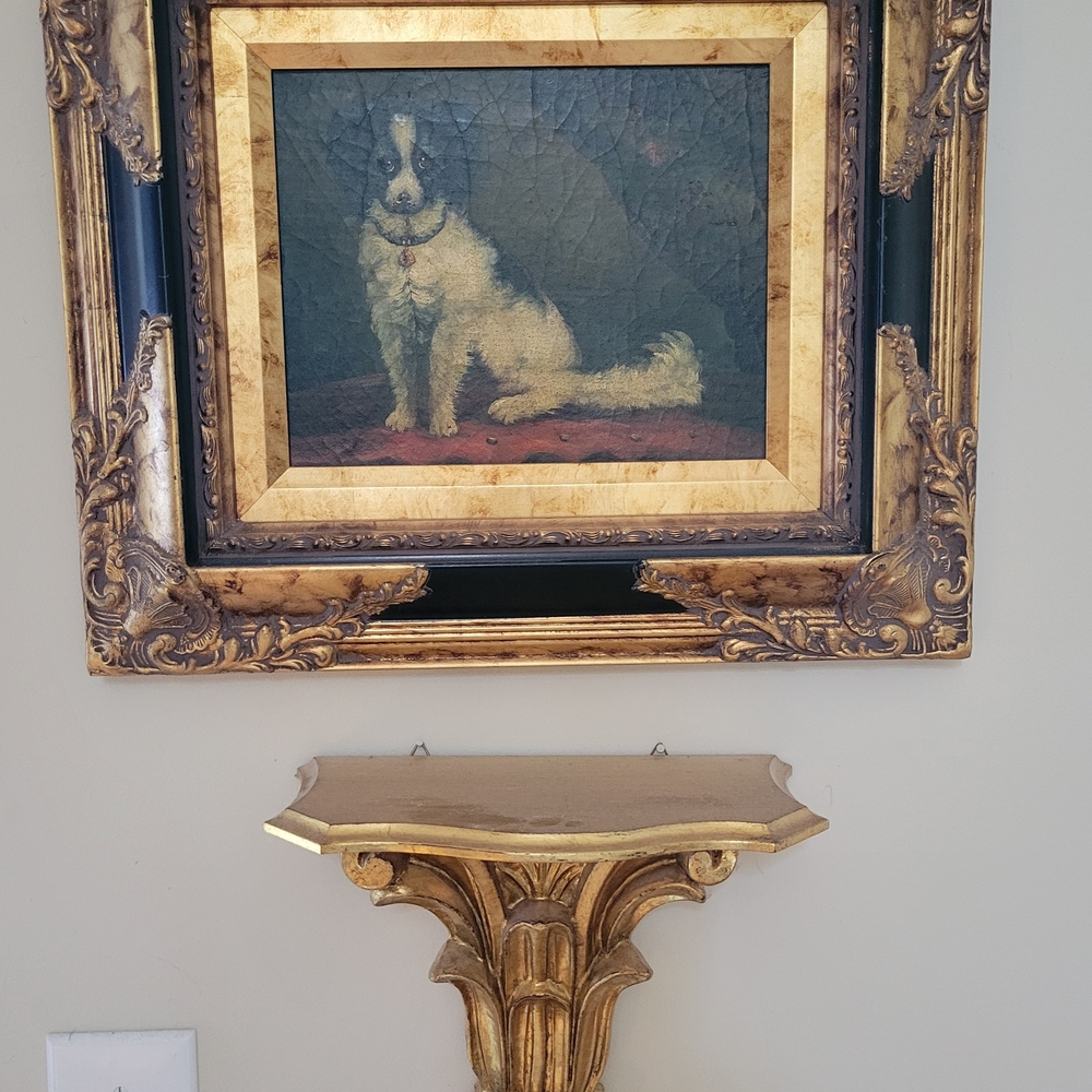 Vintage Gold Framed Dog Portrait